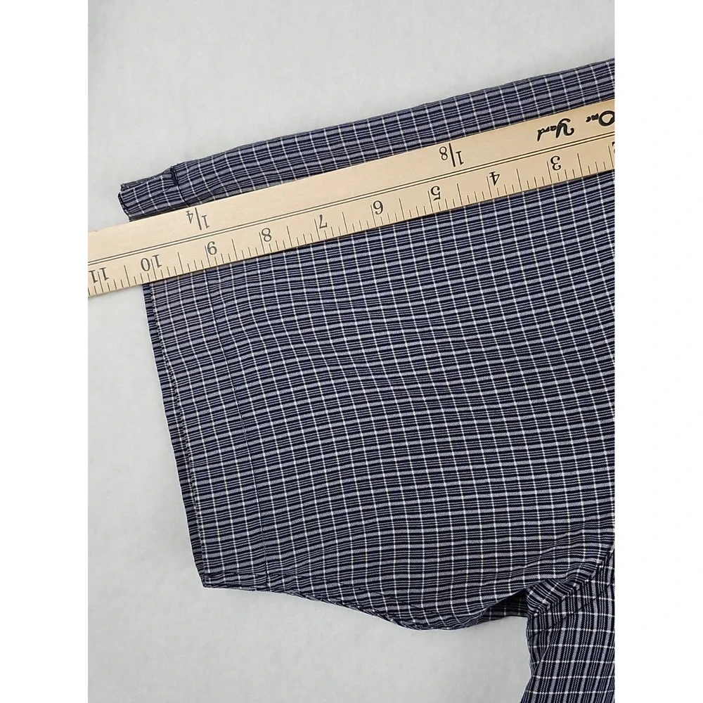 North Face Button-up Shirt Mens M Blue Plaid Short Sleeve Outdoor Casual Pocket